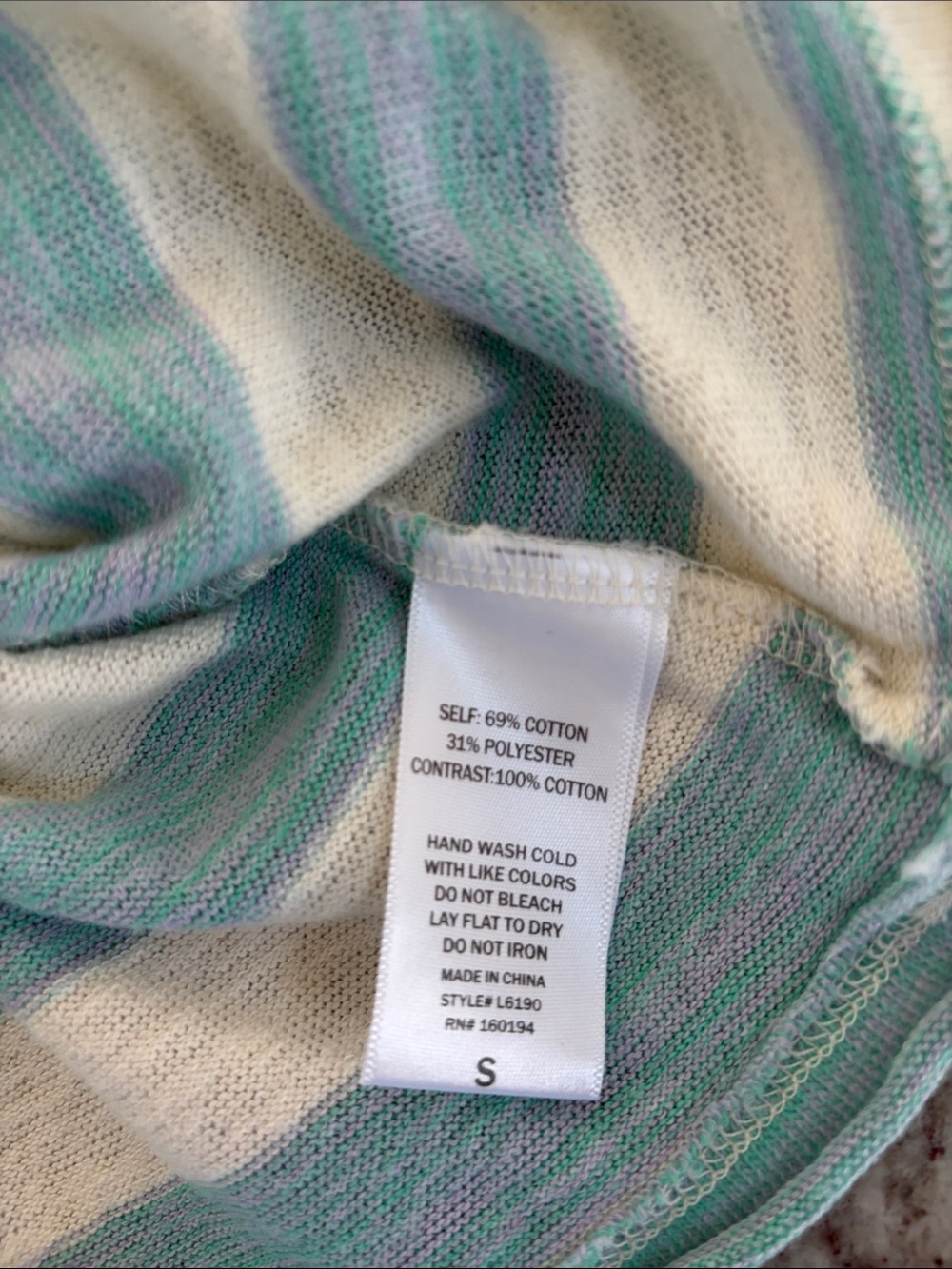 Social Threads | By Together Striped Tee Blue Green Lavender Size S - Picture 4 of 4